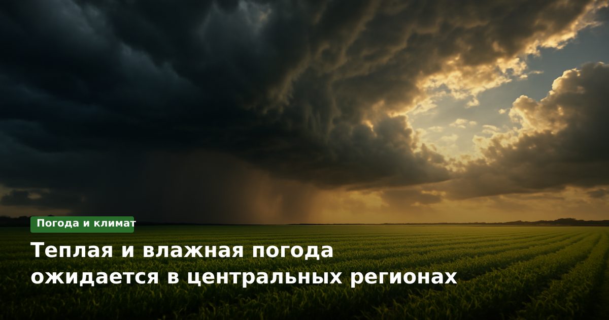 Теплая и влажная погода ожидается в центральных регионах