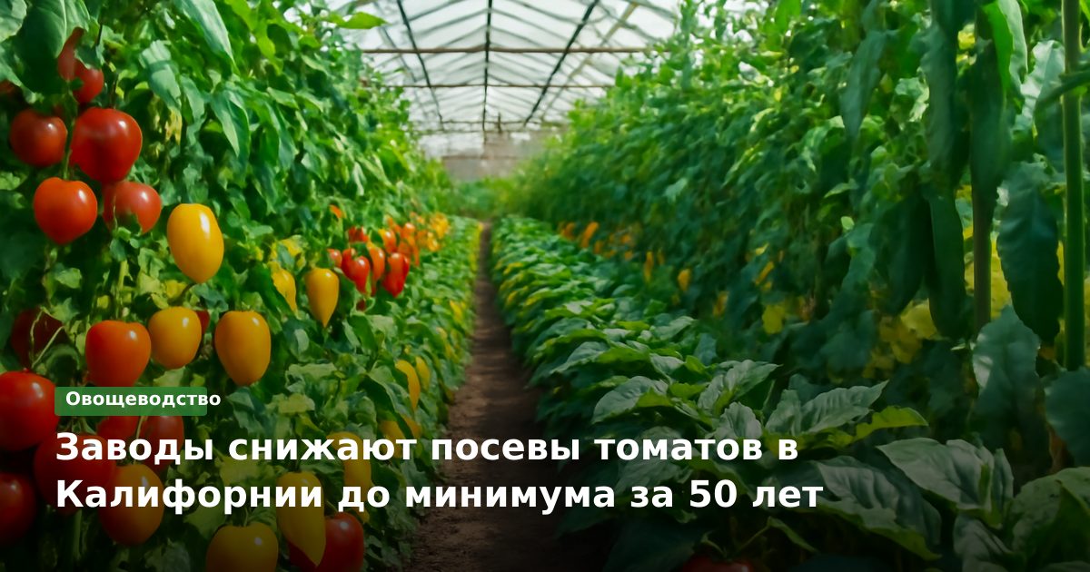 Заводы снижают посевы томатов в Калифорнии до минимума за 50 лет