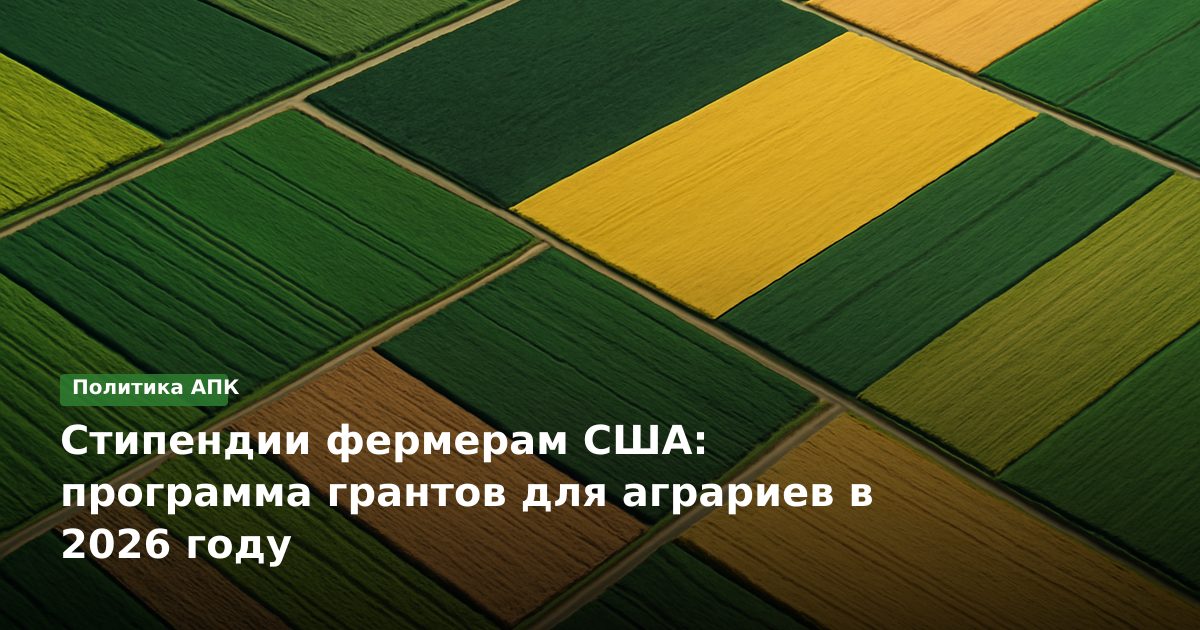 Стипендии фермерам США: программа грантов для аграриев в 2026 году
