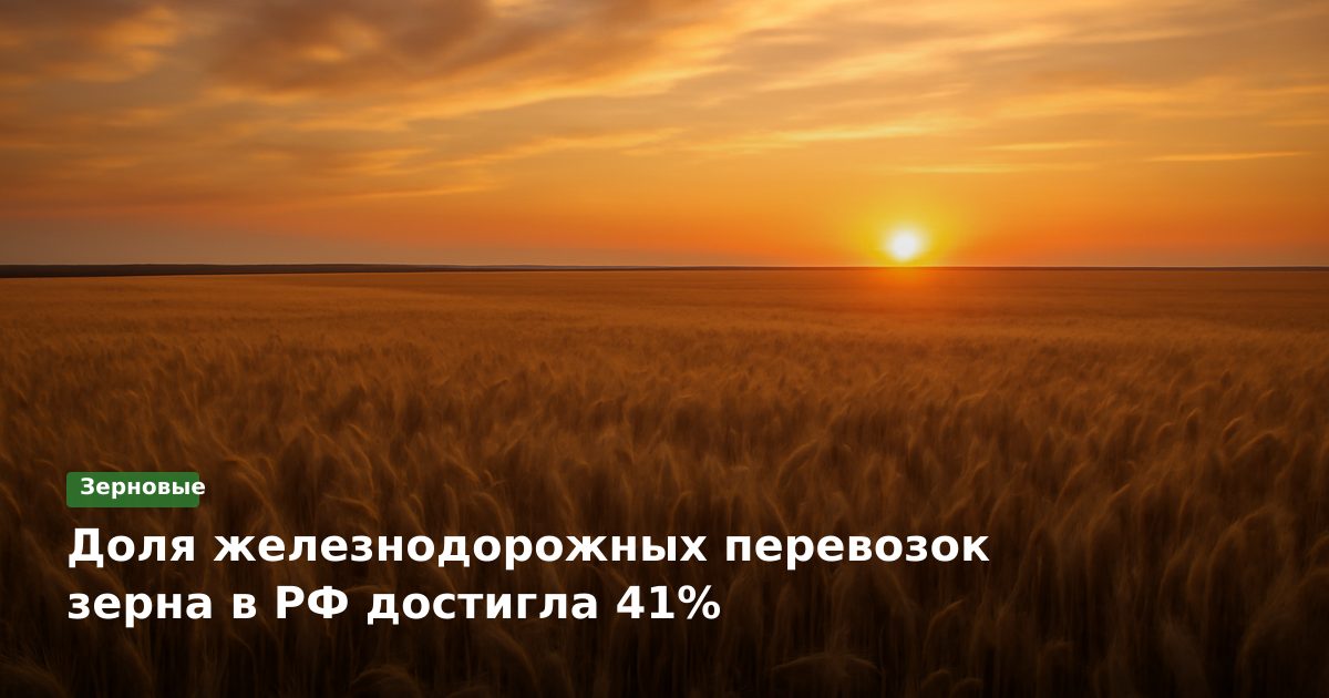 Доля железнодорожных перевозок зерна в РФ достигла 41%