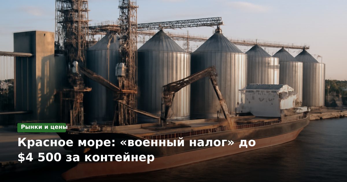 Красное море: «военный налог» до $4 500 за контейнер