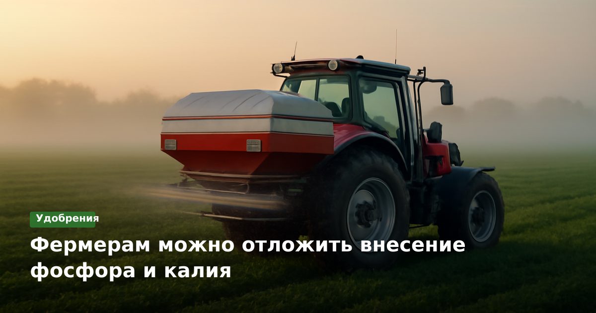 Фермерам можно отложить внесение фосфора и калия
