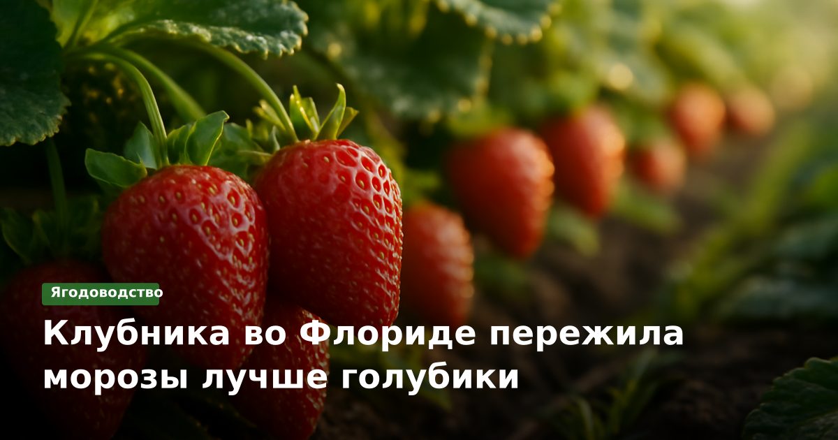 Клубника во Флориде пережила морозы лучше голубики