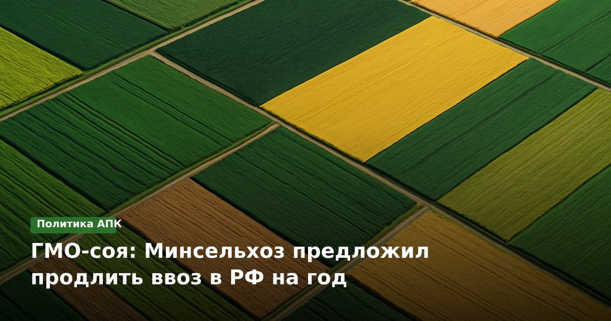 ГМО-соя: Минсельхоз предложил продлить ввоз в РФ на год