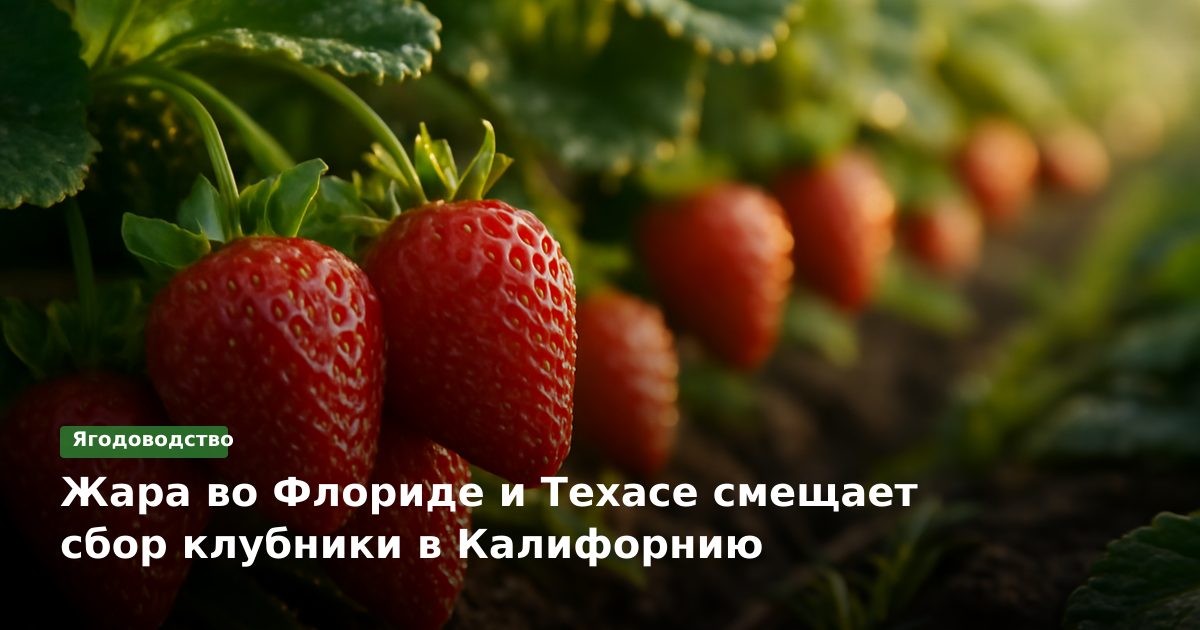 Жара во Флориде и Техасе смещает сбор клубники в Калифорнию