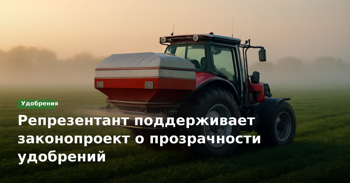 Репрезентант поддерживает законопроект о прозрачности удобрений