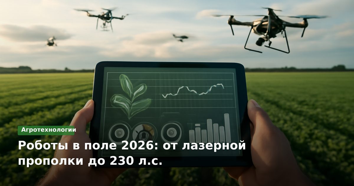 Роботы в поле 2026: от лазерной прополки до 230 л.с.