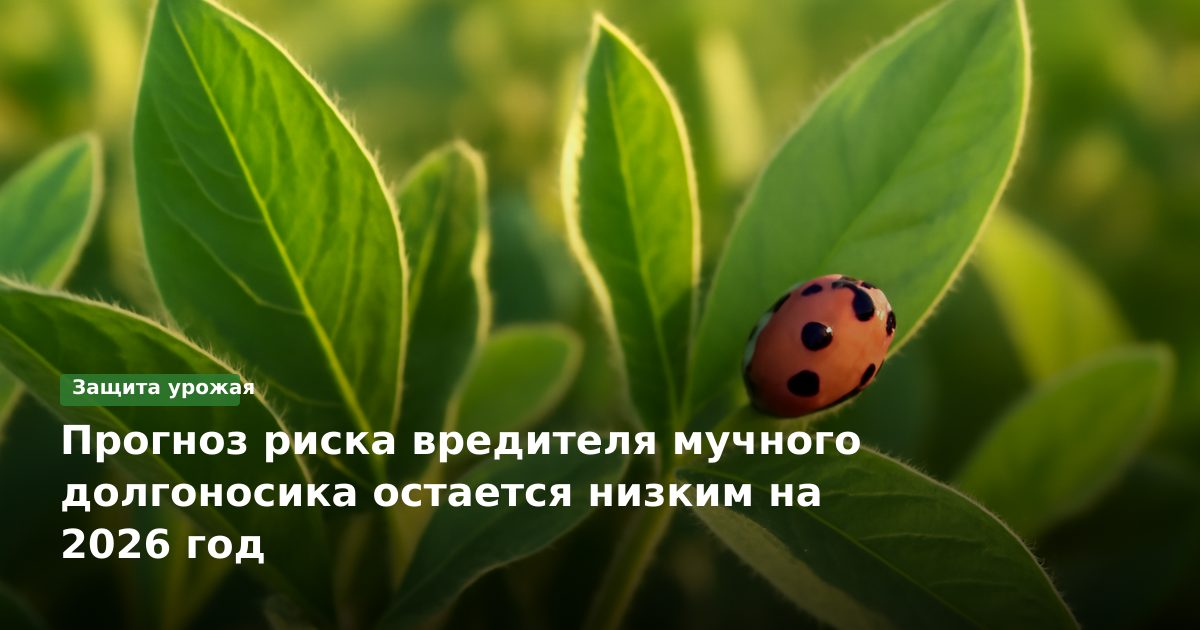 Прогноз риска вредителя мучного долгоносика остается низким на 2026 год