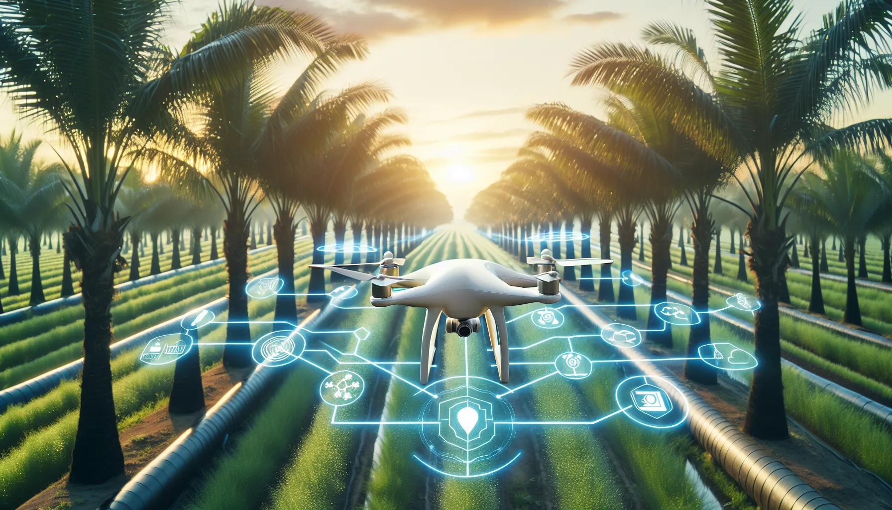 Новые технологии ИИ и дронов для пальмового хозяйства